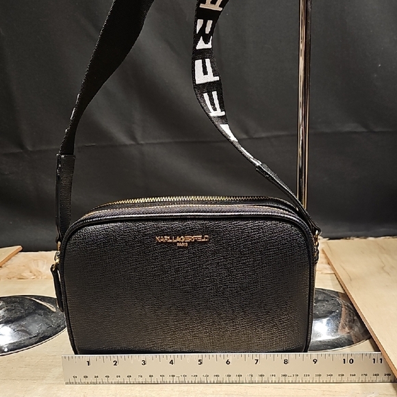 Karl Lagerfeld Black Textured Leather Bag - Picture 4 of 10